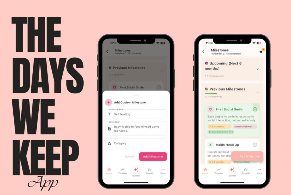 The Days We Keep App Milestones log