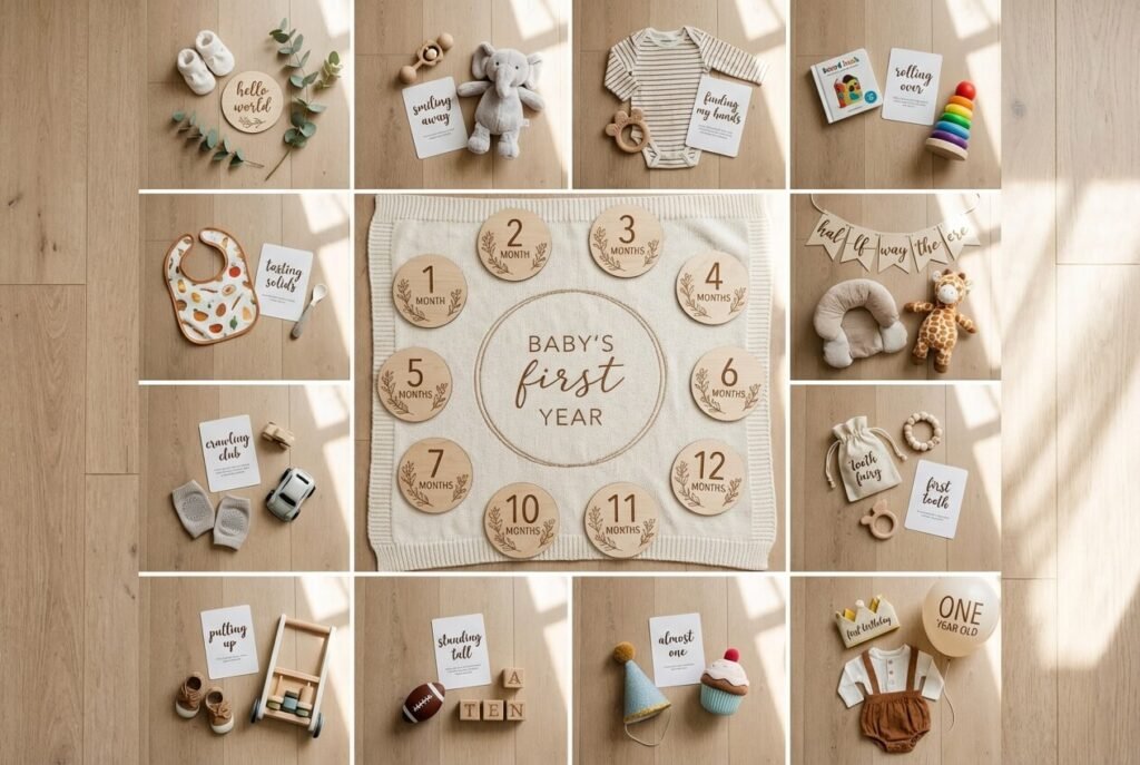 Baby monthly milestones from newborn to one year