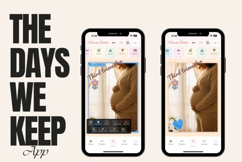 The Days We Keep App pregnancy memory creation